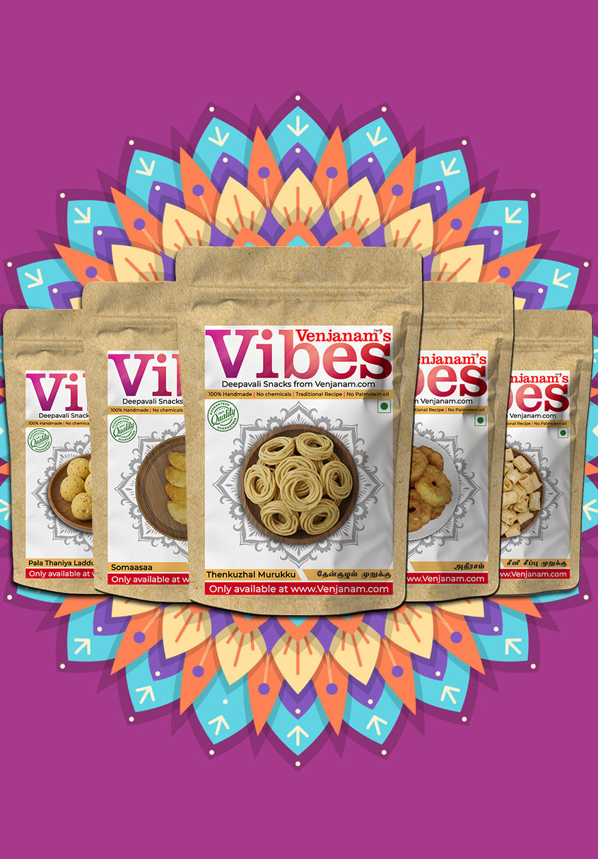 Venjanam Vibes Combo: 3Kg of Handmade Deepavali Sweets & Snacks