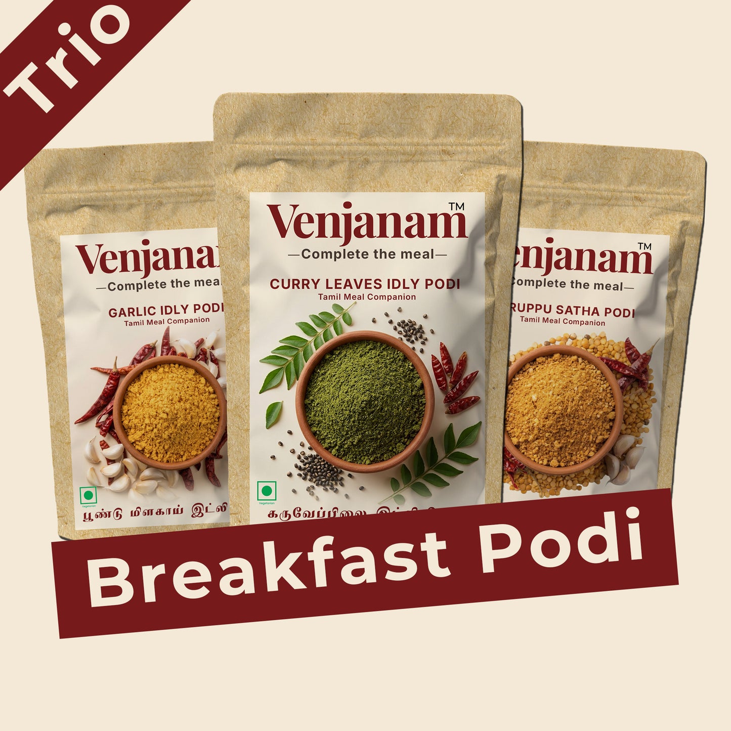 Tamil Breakfast Podi Trio